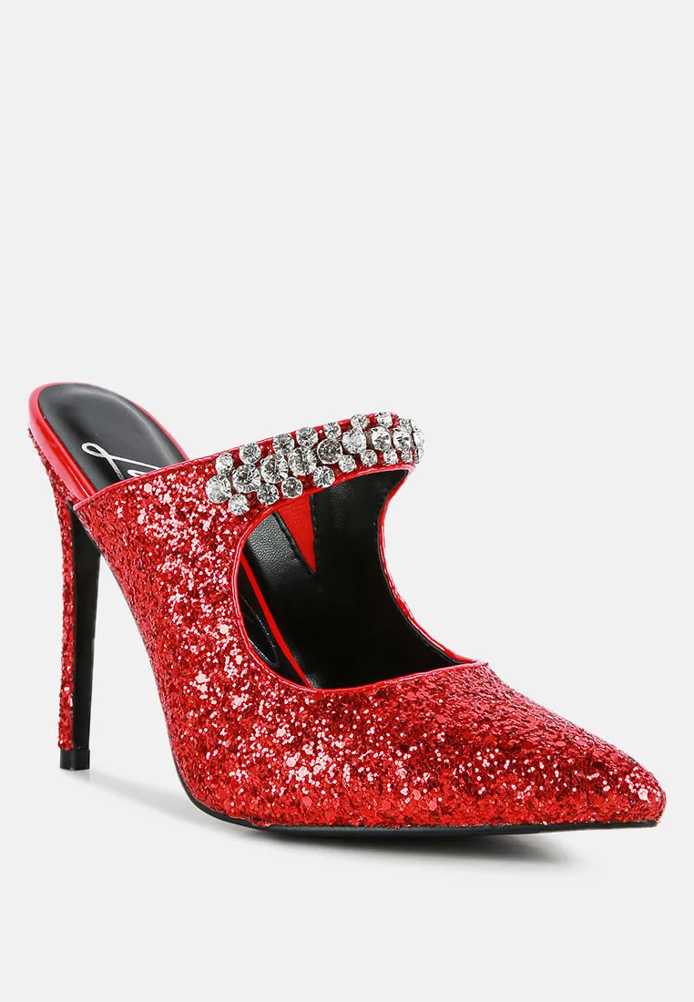 Twinklet Glitter Diamante Embellished Stilettos