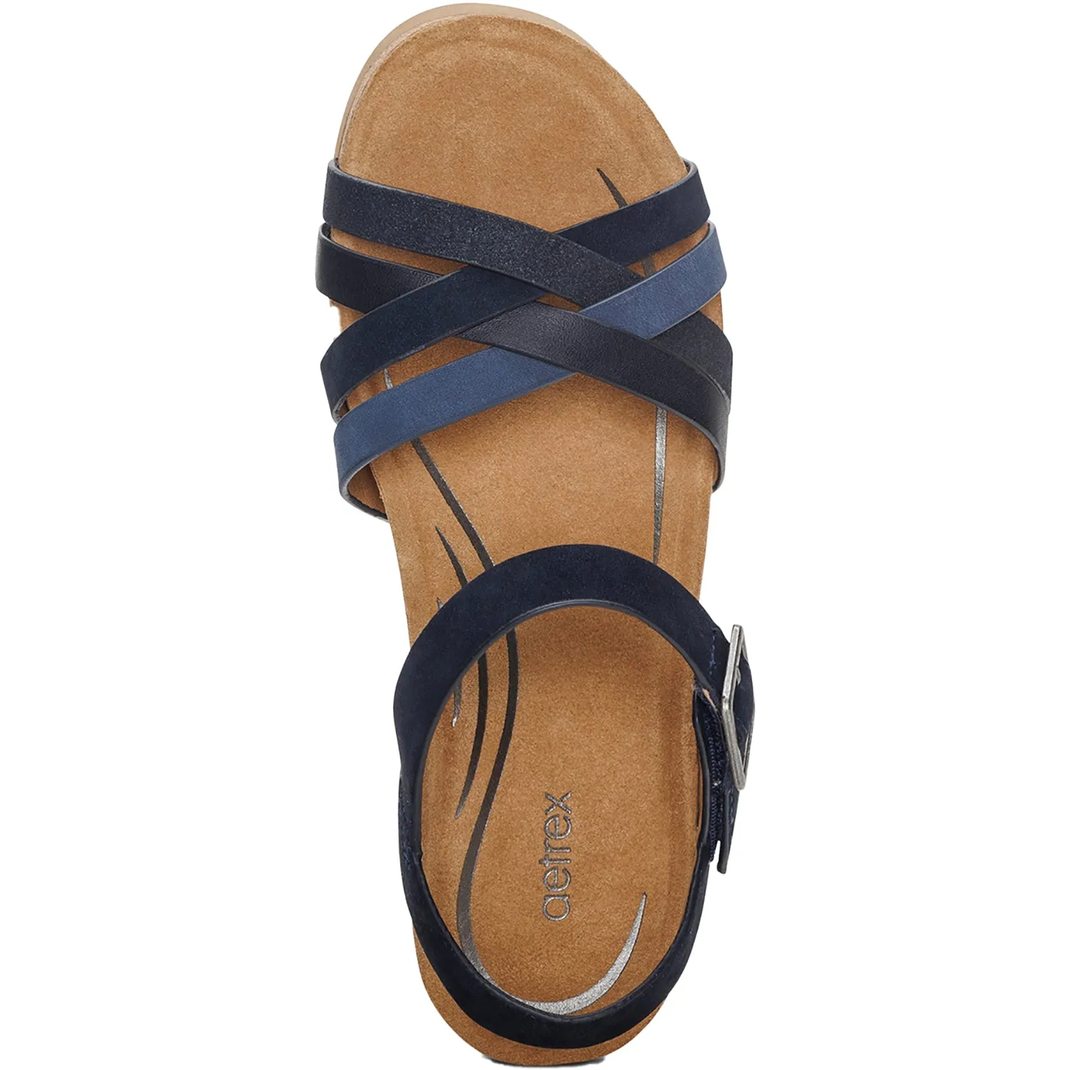 Women's Aetrex Noelle Navy Multi Leather