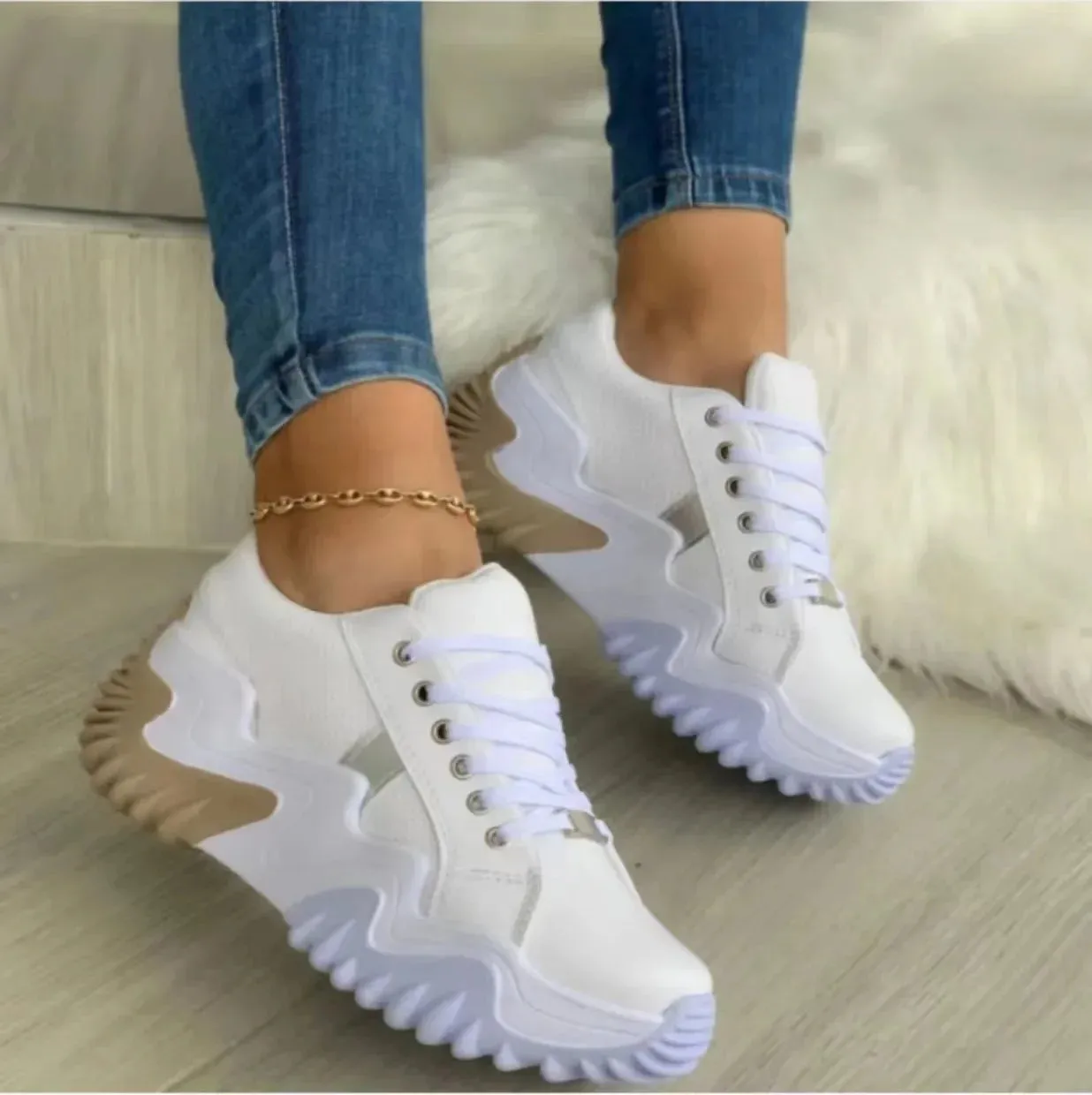 Women's Casual Autumn New Style Low Top Sneakers European American Market Comfortable Rubber Base Shoes