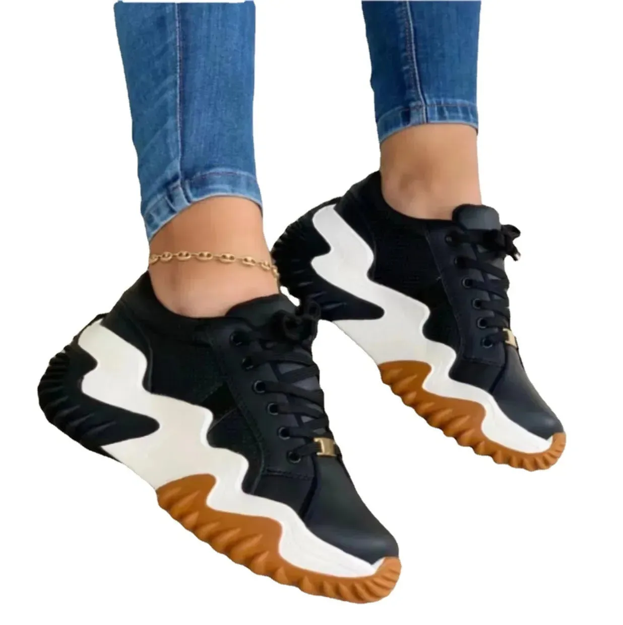 Women's Casual Autumn New Style Low Top Sneakers European American Market Comfortable Rubber Base Shoes